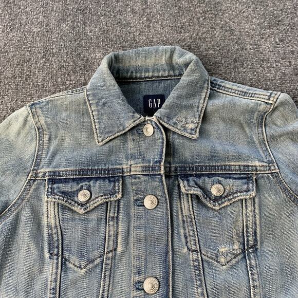 GAP Jean Jacket Women’s Small Blue Denim Light Wash Y2K Vintage - Picture 2 of 11